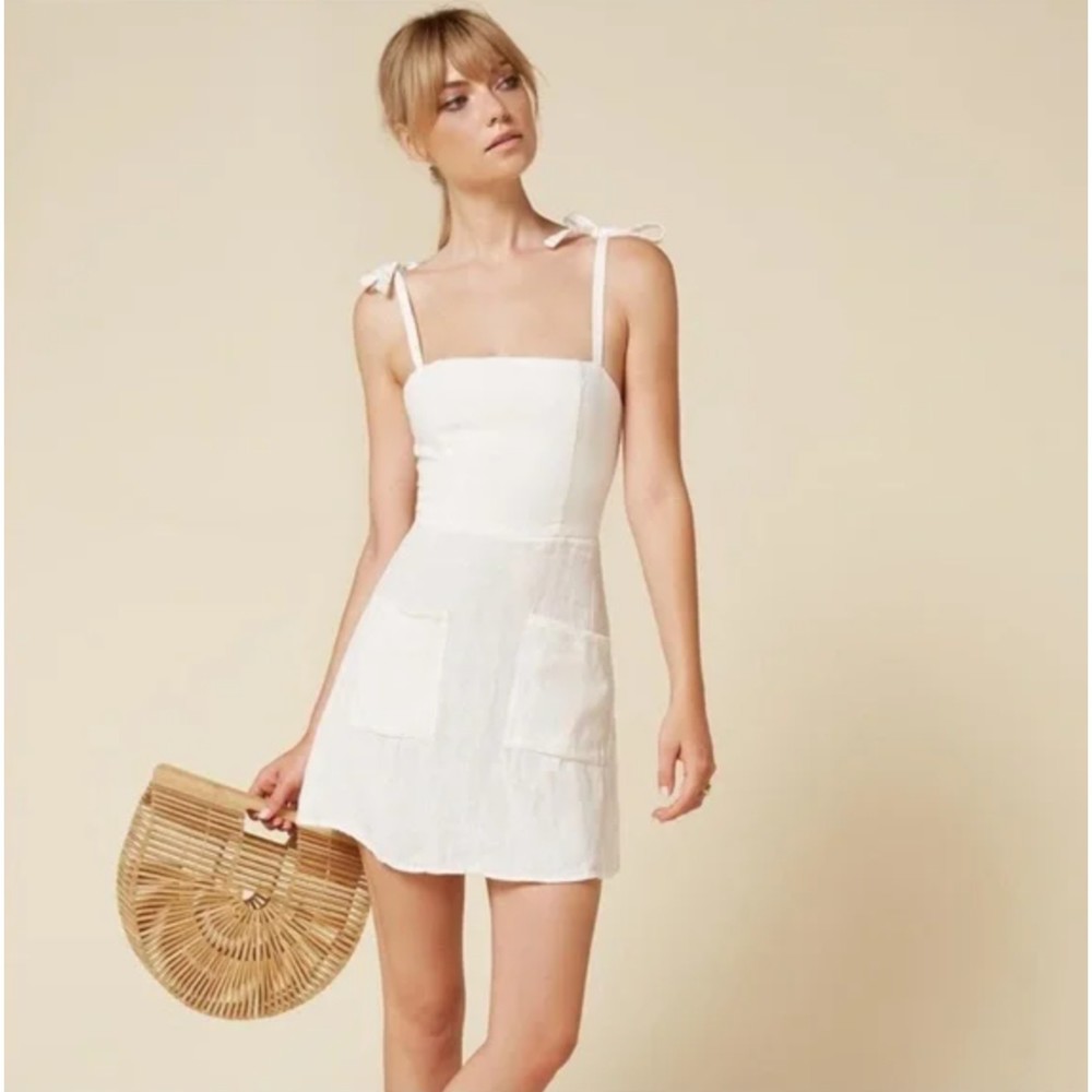 Reformation Jilly Dress Size 0 White Linen
